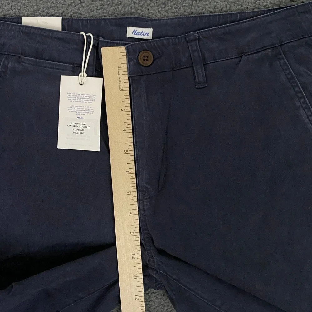 Katin Corey Chino Pant Mens 32x32 Slim Straight Leg Cotton Stretch Polar Navy